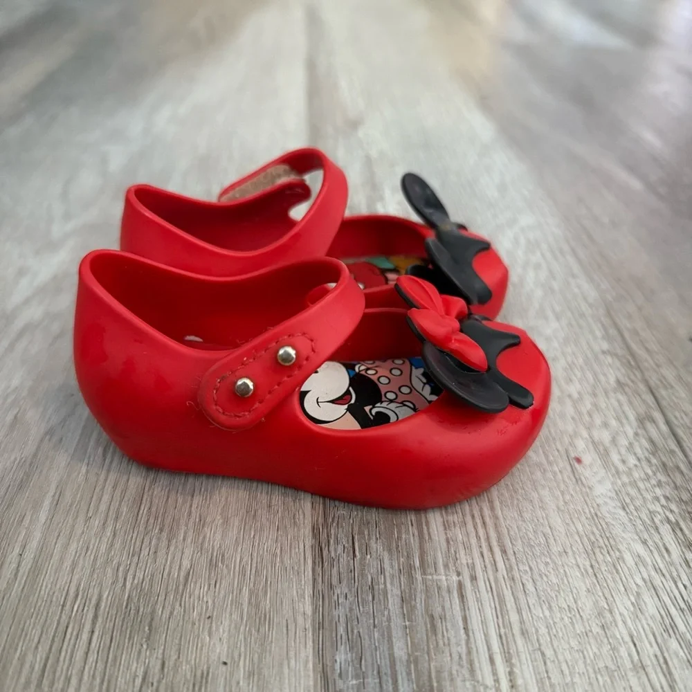 Mini Melissa X Disney Red Minnie Mickey Mary Jane Shoes
